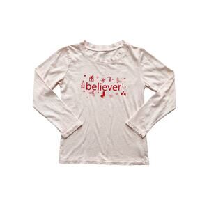 Charlie And Quinn Christmas Believer Long Sleeve Top Size 4/5